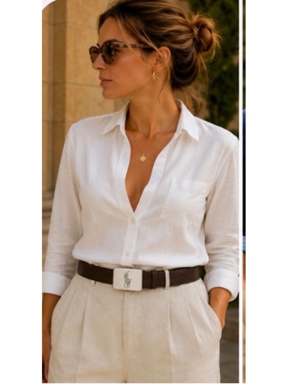 Women’s Polo Ralph Lauren Brown Leather Belt with Silver Buckle, 90cm/36in New!